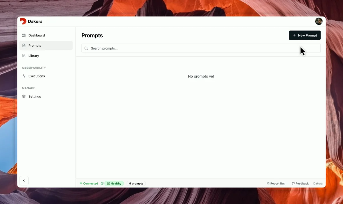 Dakora prompt management interface design